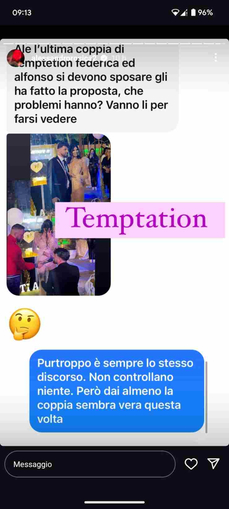 coppia Temptation Island matrimonio